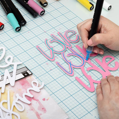 Vicki Boutin - Mixed Media Paint Markers - 12/Pkg. Immerse High-quality acrylic paints, watercolors, and metallic texture pastes to versatile ink pads and intricate stencils. Available at Embellish Away located in Bowmanville Ontario Canada.