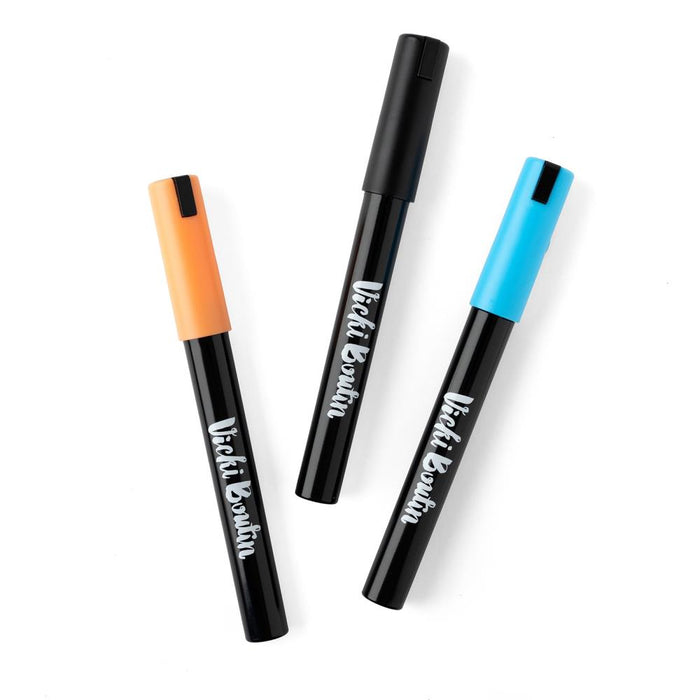Vicki Boutin - Mixed Media Paint Markers - 12/Pkg. Immerse High-quality acrylic paints, watercolors, and metallic texture pastes to versatile ink pads and intricate stencils. Available at Embellish Away located in Bowmanville Ontario Canada.