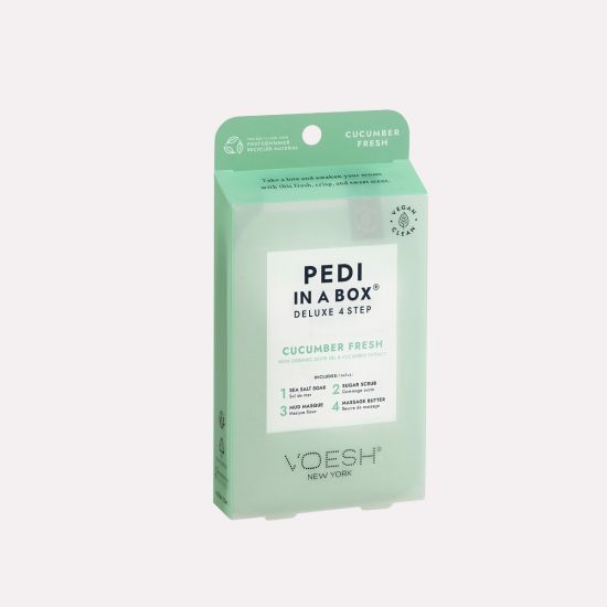 VOESH Deluxe Pedicure In A Box 4 In 1 (Case 50 packs) - Cucumber Fresh