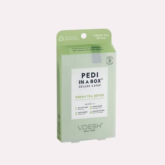 VOESH Deluxe Pedicure In A Box 4 In 1 (Case 50 packs) - Green Tea Detox