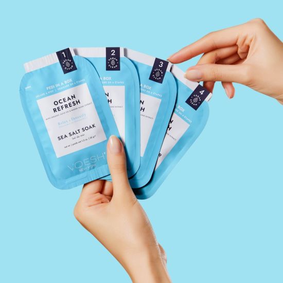 VOESH Deluxe Pedicure In A Box 4 In 1 (Case 50 packs) - Ocean Refresh