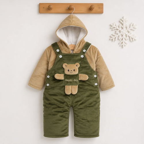 Winter Baby Dungaree Set - Olive Green - Happy Day
