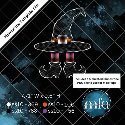 Witch Hat with Legs Rhinestone Template File