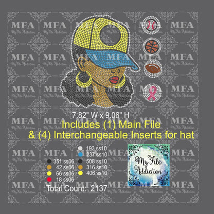 Woman Personalized Trucker Baseball Hat 1 Rhinestone Digital Download File - My File Addiction