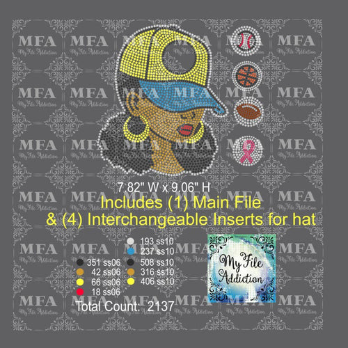 Woman Personalized Trucker Baseball Hat 1 Rhinestone Digital Download File - My File Addiction