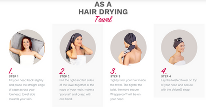 Wrapperoo® T-Shirt Hair Towel & Protective Styling Cape