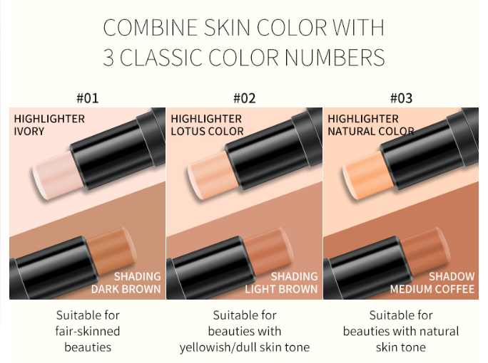 YANQINA Double-Ended Contour & Highlight Stick | Face & Body Sculpting